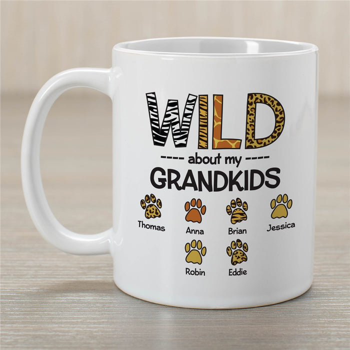 Wild About My Grandkids Mug - Personalized Grandparent Gift - Way Up Gifts