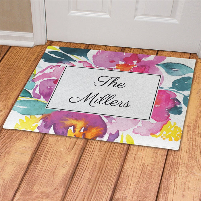 Watercolor Porch Personalized Doormat - Custom 18 x 24 Welcome Mat - Way Up Gifts