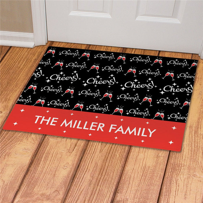 Cheers Personalized Doormat - Custom Celebration Entry Mat - Way Up Gifts