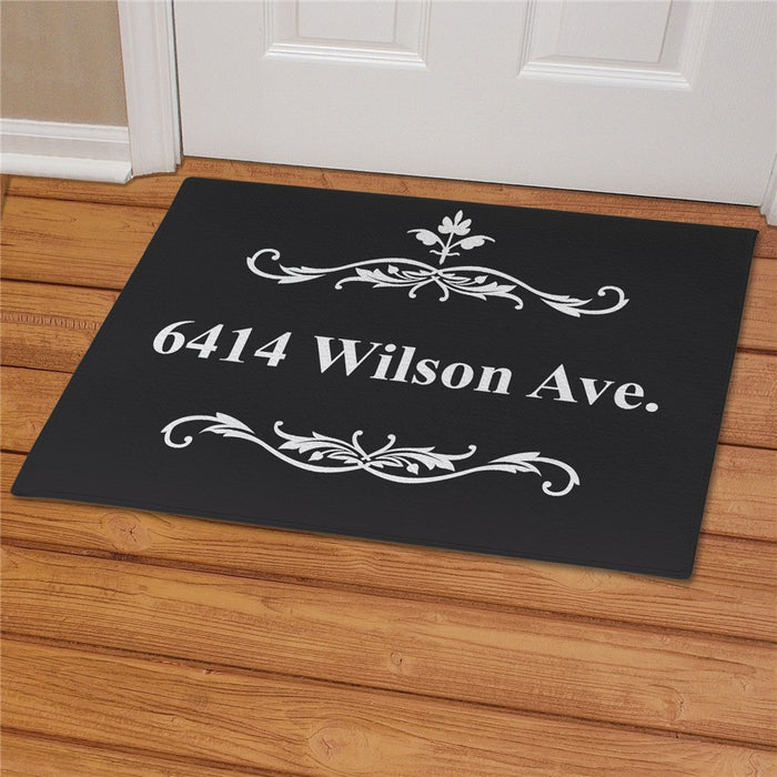 Filigree Personalized Welcome Mat - Elegant Custom Entry Mat - Way Up Gifts