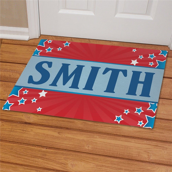 4th of July Personalized Welcome Mat - Custom Independence Day Entry Mat - Way Up Gifts