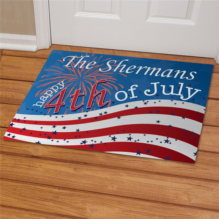 4th of July Personalized Doormat - Custom Independence Day Welcome Mat - Way Up Gifts