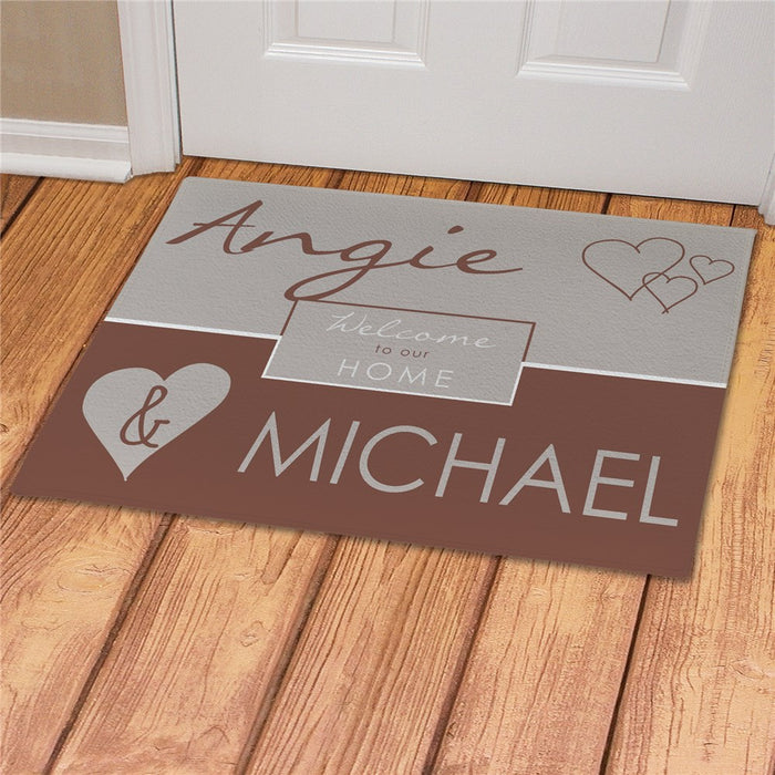 Couple's Love Personalized Welcome Mat - Custom Romantic Entry Mat - Way Up Gifts