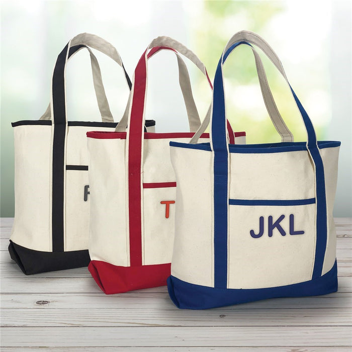 Canvas Tote Bag with Three Initials - Personalized Gift - Way Up Gifts
