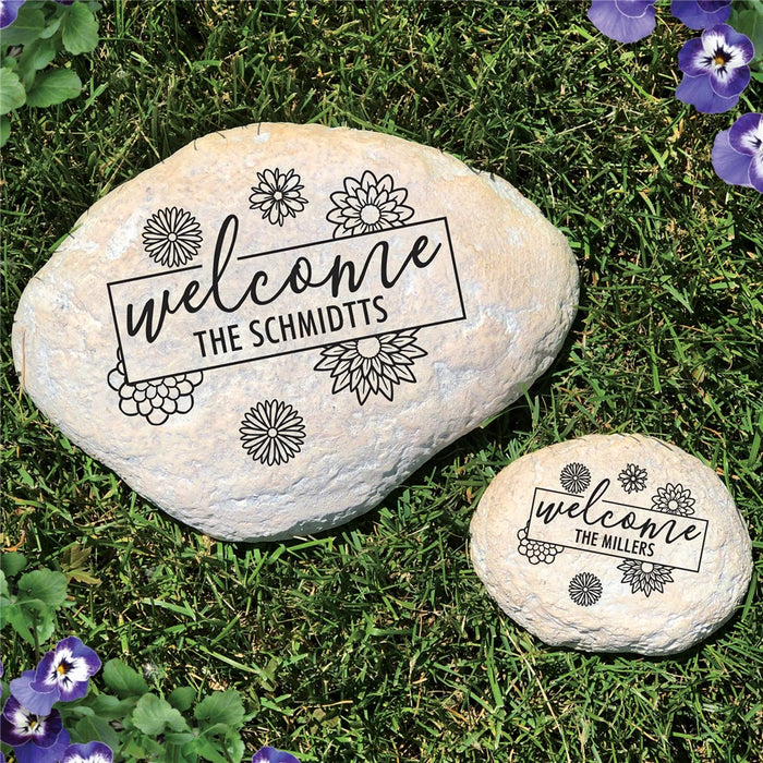 Welcome Decorative Garden Stone - Realistic Resin Design - Way Up Gifts