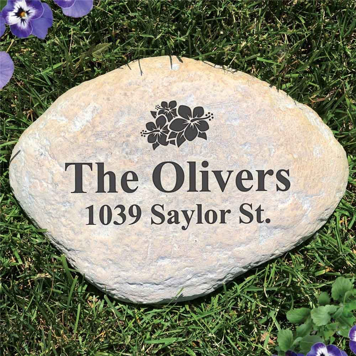 Family Address Personalized Garden Stone - Realistic Resin Design with Hide a Key - Way Up Gifts