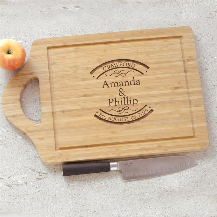 Engraved "Established In" Bamboo Cheese Carving Board - Personalized Family Gift - Way Up Gifts
