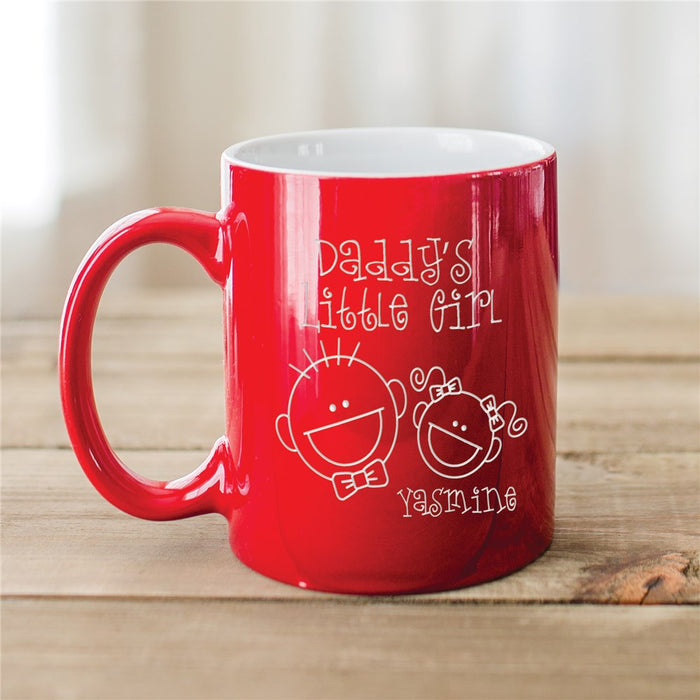 Engraved Daddy's Little Girl Two-Tone Mug - Custom Father-Daughter Coffee Mug - Way Up Gifts