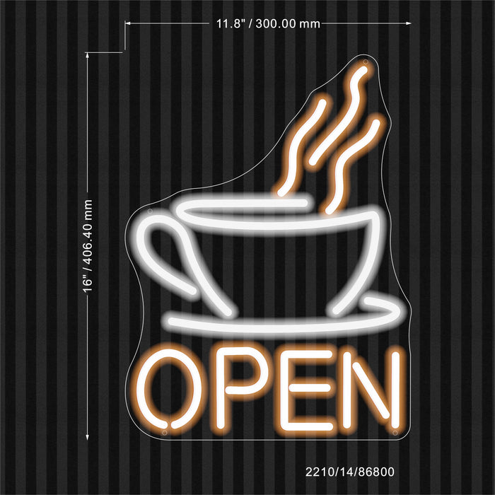 Open Coffee Cup Flex Silicone LED Neon Sign - Way Up Gifts