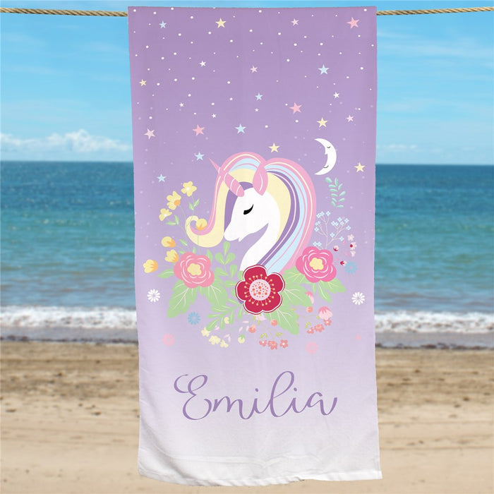 Magical Unicorn Personalized Beach Towel for Girls - Way Up Gifts
