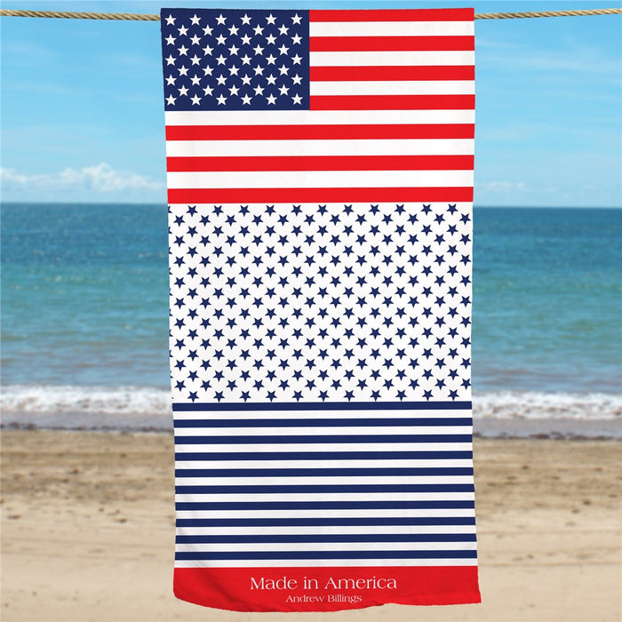 4th of July USA Patriotic Personalized Beach Towel - Way Up Gifts