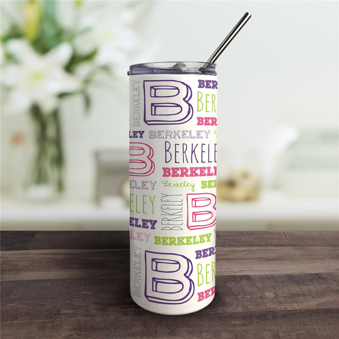 Personalized A is For Tumbler with Straw - Way Up Gifts