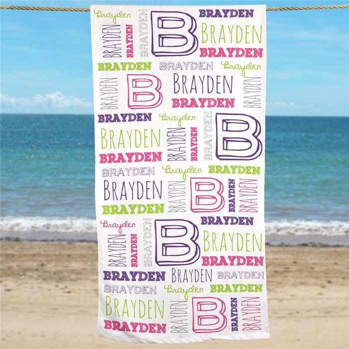 Custom Kid's Name Beach Towel - Way Up Gifts