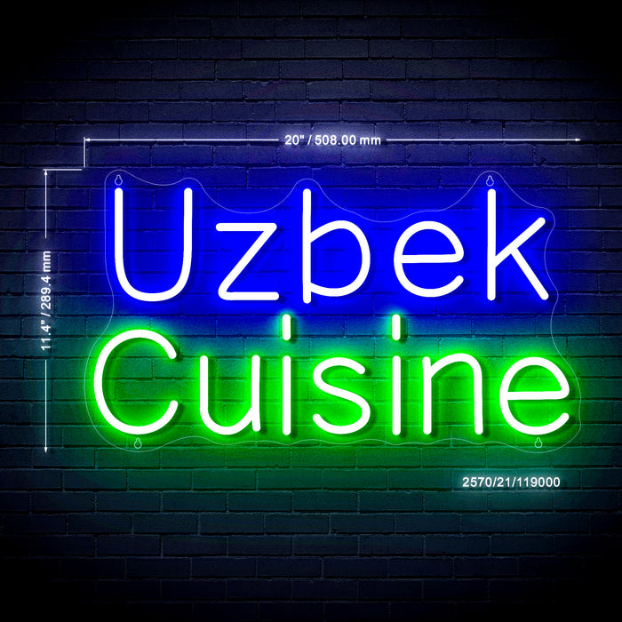 Uzbek Cuisine Ultra-Bright LED Sign with Remote (Neon-Style, LED Technology) - Way Up Gifts