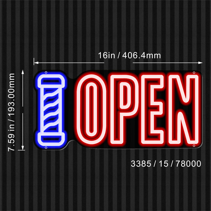 Barber Pole Open Flex Silicone LED Sign (Neon-Style, LED Technology) - Way Up Gifts