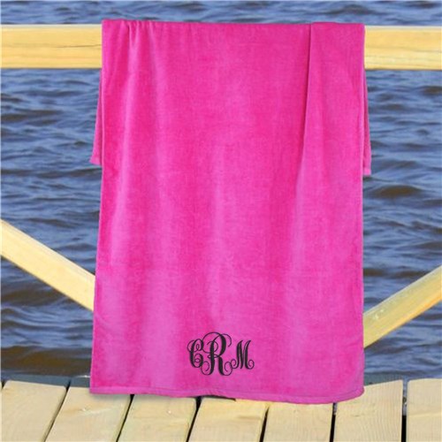 Monogrammed Classic Beach Towel - Choose Initials - Way Up Gifts