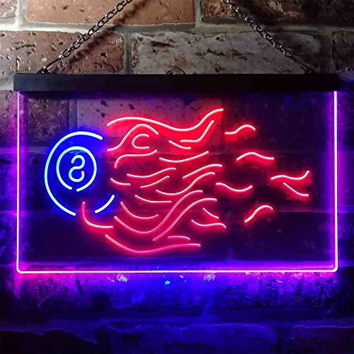 Fire 8 Ball Pool Billiards LED Neon Light Sign - Way Up Gifts