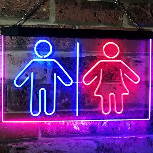 Restroom Toilet Men Women Unisex 3-Color LED Neon Light Sign – Way