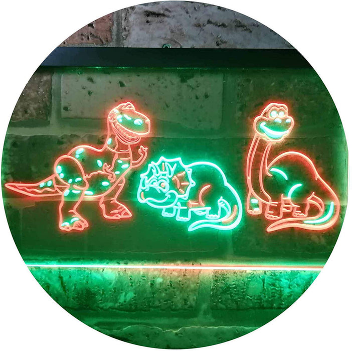 Dinosaur T Rex Triceratops Night Light Kids Bedroom Decor LED Neon Light Sign - Way Up Gifts
