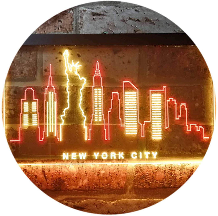 New York City Skyline Statue of Liberty LED Neon Light Sign - Way Up Gifts