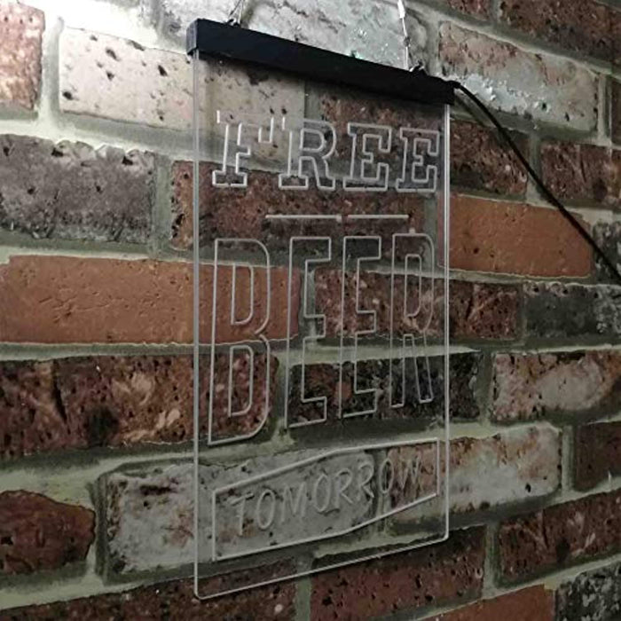 Free Beer Tomorrow LED Neon Light Sign - Way Up Gifts