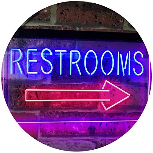 Right Restroom Arrow LED Neon Light Sign - Way Up Gifts