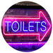 Restrooms Arrow Right Toilets LED Neon Light Sign - Way Up Gifts