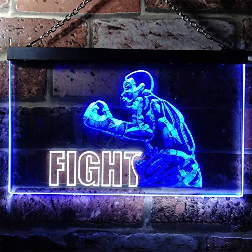  Custom Man Boxing Sign Metal Wall Art Led Light- Boxing Gifts  for Men- Workout Room Boxing Gym Sign Home Gym Decor- Boxer Name Birthday  Gift : Home & Kitchen
