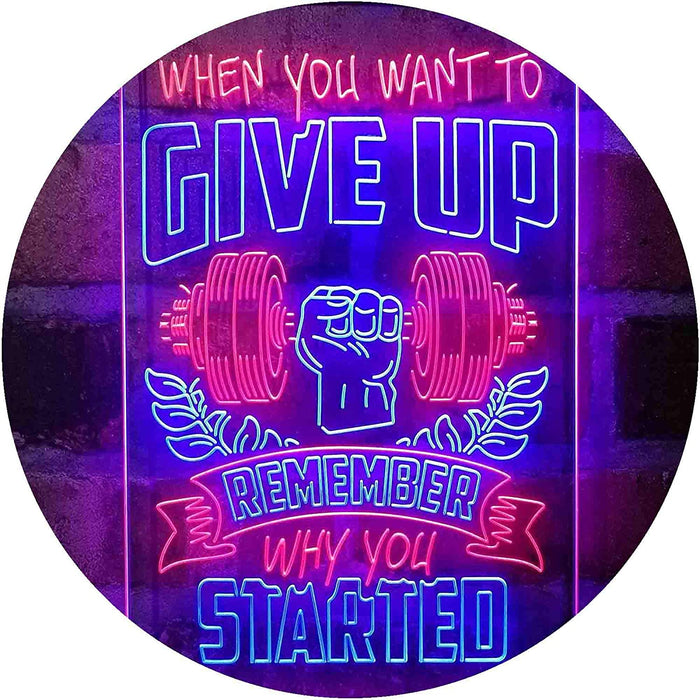 Remember Why You Started Fitness Gym Weightlifting LED Neon Light Sign - Way Up Gifts