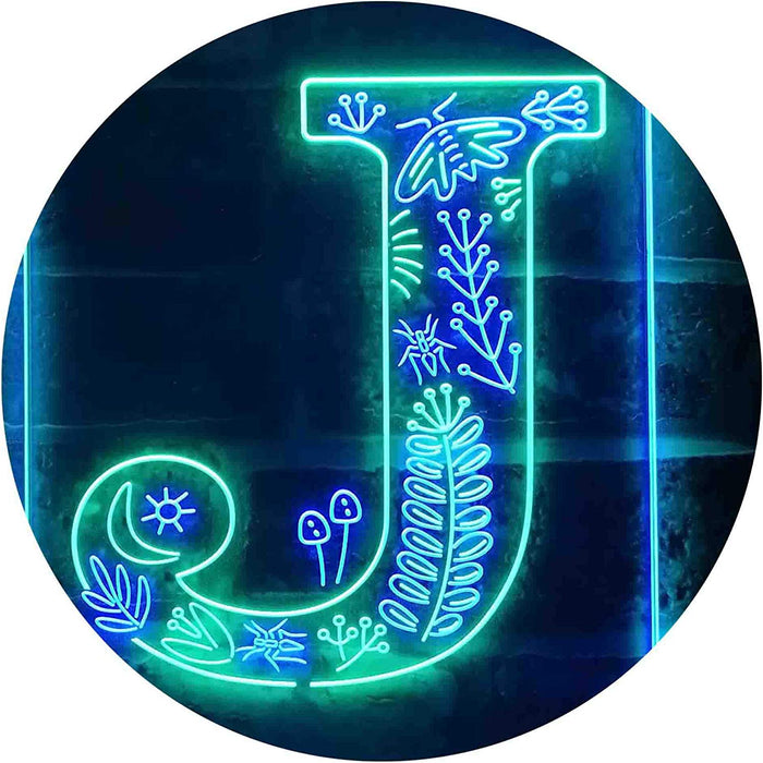 Family Name Letter J Monogram Initial LED Neon Light Sign - Way Up Gifts