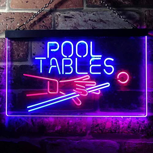 Pool table deals neon sign