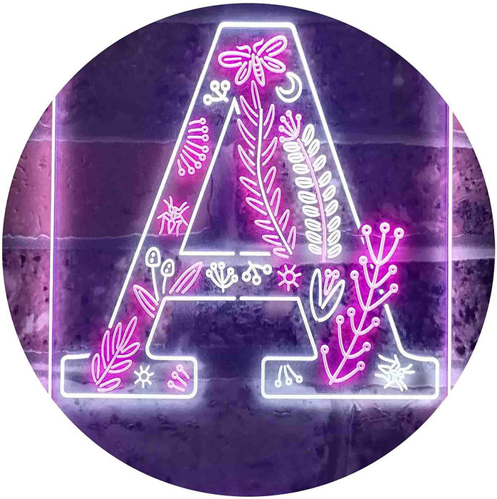 Family Name Letter A Monogram Initial LED Neon Light Sign - Way Up Gifts