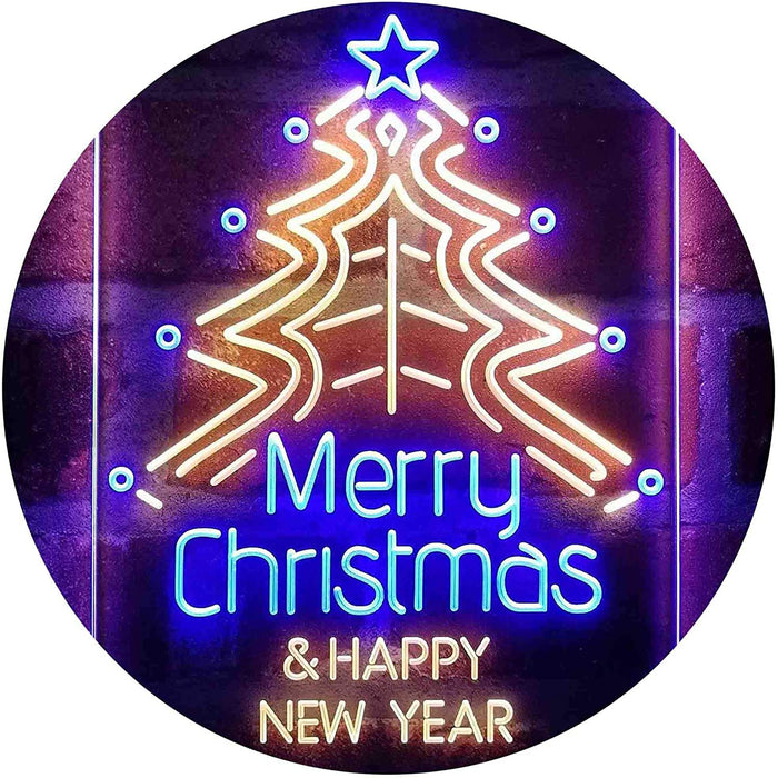Merry Christmas Happy New Year LED Neon Light Sign - Way Up Gifts