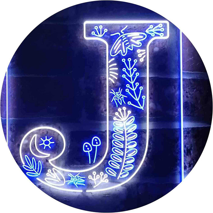 Family Name Letter J Monogram Initial LED Neon Light Sign - Way Up Gifts
