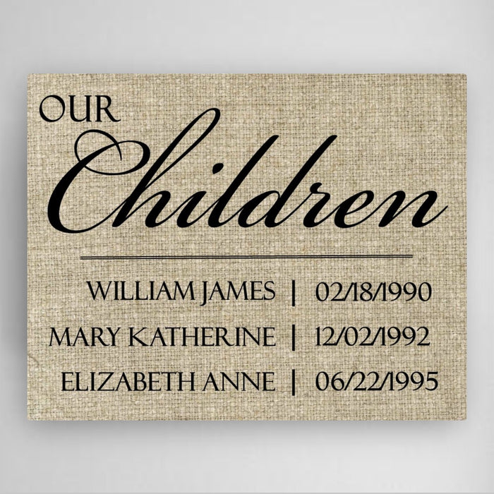 Personalized Our Children Canvas Sign - Way Up Gifts