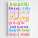 Personalized Colorful Kids Canvas Sign-Beautiful - Way Up Gifts