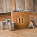 Engraved Durango Leather Hide Stitch Flask Gift Box w/ Shot Glasses - Way Up Gifts