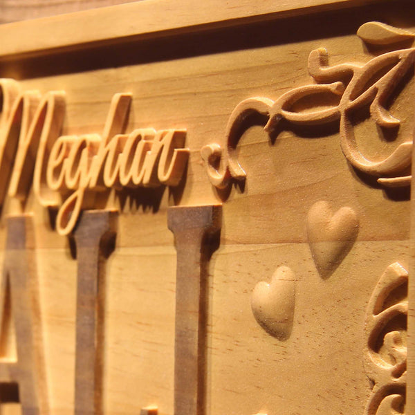Personalized Couples Name Deer Love Wedding Custom Wood Sign 3D Engraved Wall Plaque - Way Up Gifts
