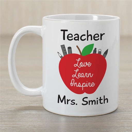 Teach, Love, Inspire Coffee Mug - Personalized Teacher Appreciation - Way Up Gifts
