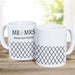 Geometric Mr. & Mrs. Coffee Mug - Personalized Newlywed Couple Mug - Way Up Gifts