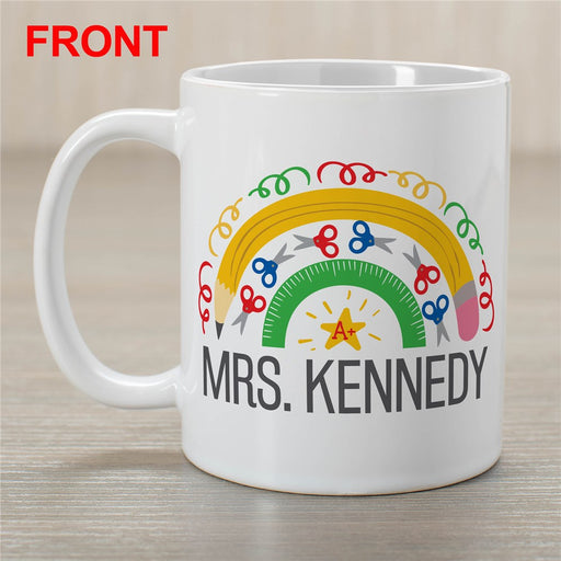 Teacher Rainbow Pencil Coffee Mug - Personalized Teacher Gift - Way Up Gifts