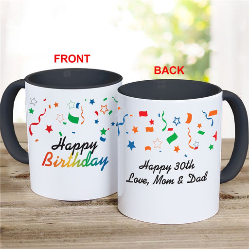 Stars & Confetti Birthday Mug - Personalized Happy Birthday Mug - Way Up Gifts