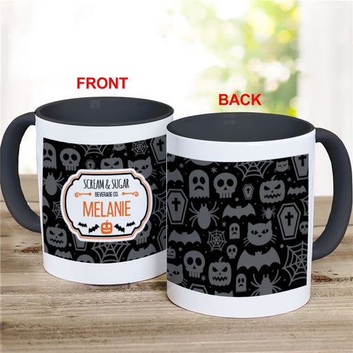 Scream & Sugar Halloween Mug - Personalized Spooky Coffee Mug - Way Up Gifts