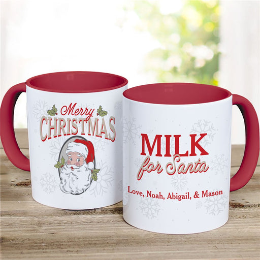 Vintage Santa Red Mug - Personalized Merry Christmas Coffee Mug - Way Up Gifts
