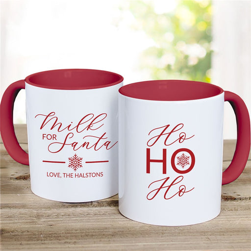Santa's Milk Red Handle Mug - Personalized Holiday Mug - Way Up Gifts
