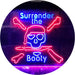 Pirate Skull Surrender The Booty LED Neon Light Sign - Way Up Gifts