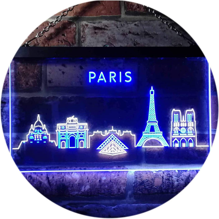 Paris City Skyline LED Neon Light Sign - Way Up Gifts