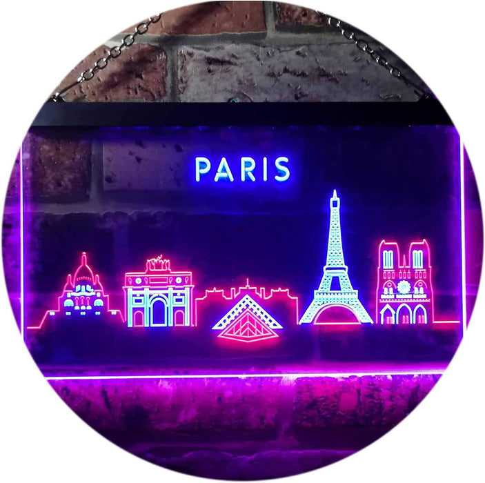 Paris City Skyline LED Neon Light Sign - Way Up Gifts