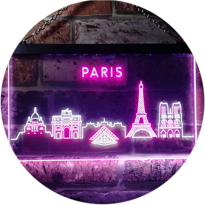 Paris City Skyline LED Neon Light Sign - Way Up Gifts