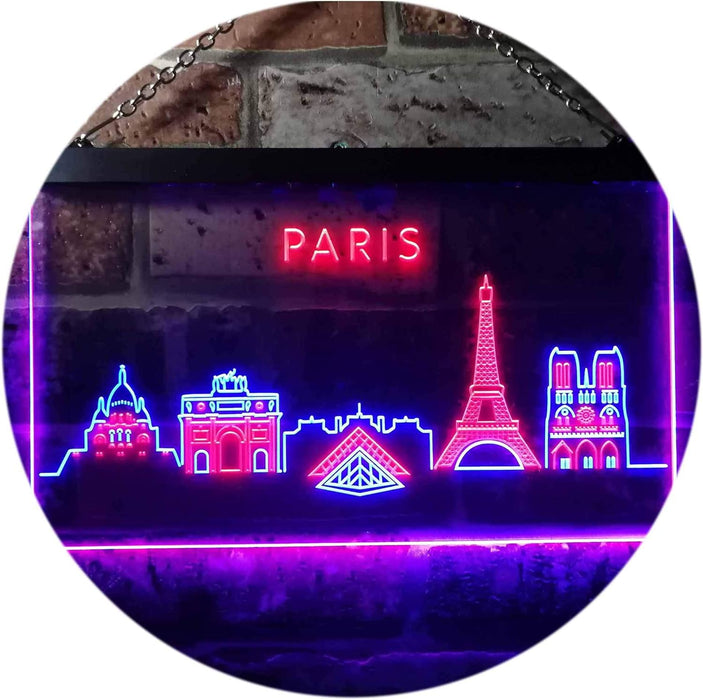 Paris City Skyline LED Neon Light Sign - Way Up Gifts